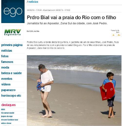 Gil Rodrigues, Photo Rio News/Reproduo Ego