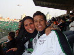 Eu Karla e meu marido Daivison Luiz no Orlando Scarpelli no jogo Figueirense x Coritiba, brasileiro srie b 2010. Karla Franzoni