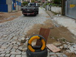 Buraco na Rua Felipe Camaro no Bairro Vila Nova