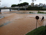 Ruas alagadas, em Brusque