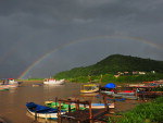Arco-ris sobre Itaja durante a passagem da tempestade pela cidade