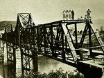 Construo da Ponte de Ferro na dcada de 1930