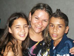 Me Tatiana Veleda, filho Willian e a prima Luciana.