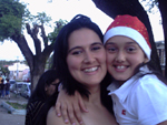 Michele e a Camila de toca de Natal. 