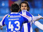 Robinho e Rafael Coelho na comemorao do primeiro gol avaiano