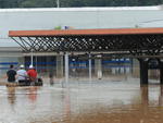 Enchente no terminal da Fortaleza, em Blumenau