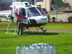 Ptio do Colgio Dom Bosco no centro de Rio do Sul, vira ponto de pouso e decolagem de helicpteros