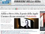 No italiano Corriere della Sera: &quot;Adeus a Steve Jobs, o gnio da Apple&quot;