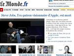 No francs Le Monde: &quot;Steve Jobs, ex-chefe visionrio da Apple, est morto&quot; 