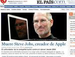 No espanhol El Pas: &quot;Morre Steve Jobs, criador da Apple&quot;