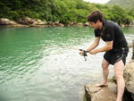 Cludio Almeida pesca na Barra da Lagoa