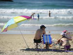 Segunda-feira de sol na praia da Joaquina