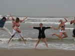 Praia do Mar Grosso em Laguna, SC. Na foto Marcelo, Aline, Patricia, Luana e Carlos 