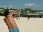 Beach Tennis, nova modalidade de esporte, praticado na Praia de Jurer, em Florianpolis