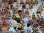 Foto do jogo entre Cricima e Brusque, vlido pelo Campeonato Catarinense