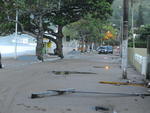 Ressaca interdita a rua na Praia Cabeudas 