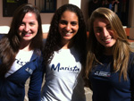 Gabriela Cibulski, Luana Freitas e Camila Sabbadini pegando um solzinho