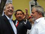 Num encontro da UNASUL (Unio de Naes Sul-americanas) em agosto de 2010, Chvez encontrou o ex-presidente da Argentina, Nstor Kirchner, e o ex-presidente da Repblica, Luiz Incio Lula da Silva.