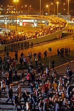 Manifestantes seguem pelo elevado Rita Maria em direo a Ponte Colombo Salles