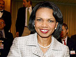 A secretria de Estado norte amaericana, Condoleezza Rice, antes do incio da reunio sobre a crise no Lbano, celebrada no Palcio Farnesina de Roma, Itlia