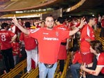 Gustavo S, no Morumbi, feliz com a vitria do Inter