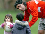 Fernando e os filhos Enzo e Elo no ltimo treino antes da final