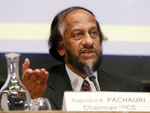 Presidente do Grupo Internacional de Mudanas Climticas da ONU Rajendra Pachauri participa de coletiva de imprensa na sede da UNESCO, em Paris. Pachauri declarou que  muito provvel que a atividade humana seja responsvel pelo problema