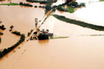 A cidade de Mampituba, no Rio Grande do Sul, ficou abaixo d'gua em maro de 2007