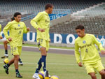 Jogadores no treinamento