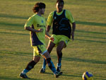 Gaviln (E) e Kelly (D) no treino de segunda (dia 04)