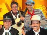 Osvaldir, Carlos Magro, Nico Fagundes e Neto Fagundes no programa gravado em Caxias do Sul