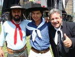 Leonel Gomez, Lisandro Amaral e Teixeirinha na 41 Expofeira, em Santa Maria, RS