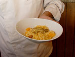 Um dos pratos ensinados por Jaime foi o risoto com ostras, gengibre, manga em cubos e vinho branco seco