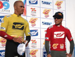 Kelly Slater and Adriano de Souza in the podium