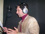 Antnio Luis de Barcelos gravando as vozes para o curta O Retorno de Saturno