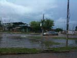 A chuva forte causou estragos na avenida Getlio Vargas