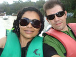 Casal Mrcio e Maria em um passeio pelo Lago Negro em Gramado