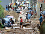 Deslizamento de terra na favela da Mangueira