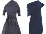 Sugestes bem femininas da Damyller para o Dia das Mes: o trench coat longo - tendncia do inverno 2010 - e o vestido de veludo com gola tubo 