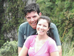Eu Fabiani e meu esposo Marcelo em Lua de Mel. Cambar do Sul, cascata Andorinha nos canios do Itaimbzinho