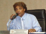 Candidato Lindo Cristaldo, do PDT, enquanto presidente da Cmara de Vereadores de Viamo