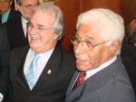 Candidato Otvio Soares, do PDT, com o ex-governador Collares