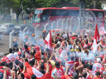 Muita festa na chegada ao aeroporto