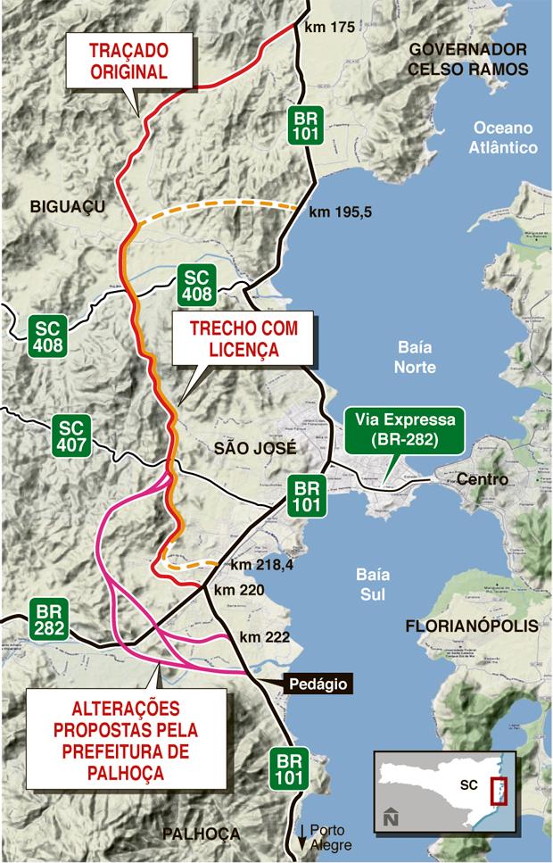 Alça de Contorno da BR-101: trecho de Palhoça está em discussão -  FloripAmanhã